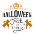Trick or Treat Happy Halloween ghost lettering logo for invintation