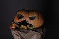 Trick or treat. happy halloween. traditional halloween asking sweets - trick or treat. all saints day tradition and