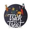 Trick or treat - modern colorful vector poster