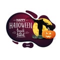 Happy Halloween, trick or treat, modern greeting banner in the form of smooth lines for your business