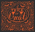 Trick or treat orange black illustration