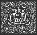 Trick or treat vector lettering poster design Royalty Free Stock Photo