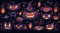 Mysterious Halloween Night with Haunted Houses and Spooky, Generative Ai