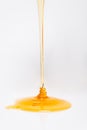 trickle of fresh golden honey flowing