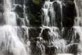 Hidden cascading waterfall in a deep gorge with trickling white water. Forest of Bowland, Ribble Valley, Lancashire Royalty Free Stock Photo