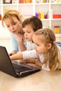 Tricks of the trade - kids learning computers Royalty Free Stock Photo