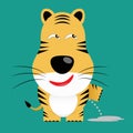 Tricky bengal tiger cartoon character Royalty Free Stock Photo