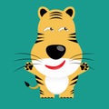 Tricky bengal tiger cartoon character Royalty Free Stock Photo