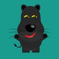 Tricky black leopard cartoon character