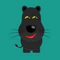 Tricky black leopard cartoon character