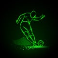 Tricky kick by soccer player. Vector illustration.