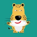 Tricky leopard cartoon character