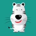 Tricky white bengal tiger cartoon character