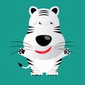 Tricky white bengal tiger cartoon character Royalty Free Stock Photo