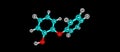 Triclosan acid molecular structure isolated on black