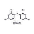 Triclosan structural chemical formula on white background Royalty Free Stock Photo