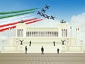 Tricolor arrows at the Quirinale, Liberation Day Royalty Free Stock Photo