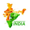 tricolor banner with Indian flag for 75th Independence Day of India on 15th August