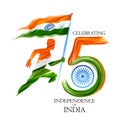 Tricolor banner with Indian flag for 75th Independence Day of India on 15th August