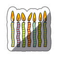 tricolor canddles party icon