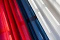 Tricolor drapery with red, blue and white