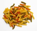 Tricolor, dry and raw pasta Royalty Free Stock Photo