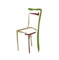 Tricolor stylized chair vector icon. vector 10 eps