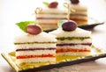 Tricolored sandwich stacks