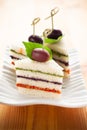 Tricolored sandwich stacks