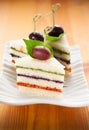 Tricolored sandwich stacks