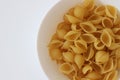 Tricolors pasta, italian pasta, regular pasta, mini shells pasta, Royalty Free Stock Photo