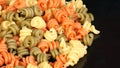 Tricolour dried pasta