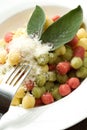 Tricolour gnocchi Royalty Free Stock Photo