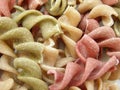 Tricoloured fusilli background