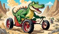 tricycle bicycle bike alligator reptile outdoor sport hilarious cartoon