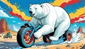 tricycle bicycle motorized bike polar bear desert dirt track play