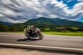 Tricycle Blurred motion Bikers on the road Royalty Free Stock Photo