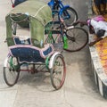 Tricycle driver sleeping