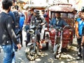 Tricycle drivers waiting for customers in Chandni Chowk, Old Delhi.