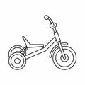 Tricycle icon, outline style Royalty Free Stock Photo