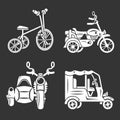 Tricycle icon set, simple style Royalty Free Stock Photo