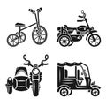 Tricycle icon set, simple style Royalty Free Stock Photo