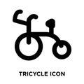 Tricycle icon vector isolated on white background, logo concept Royalty Free Stock Photo