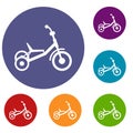 Tricycle icons set Royalty Free Stock Photo