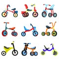 Tricycle icons set, flat style Royalty Free Stock Photo