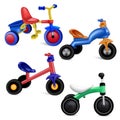Tricycle icons set, realistic style Royalty Free Stock Photo