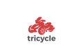Tricycle Logo design vector silhouette. Motorbike