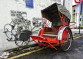 A tricycle parking on street in Penang, Malaysia Royalty Free Stock Photo