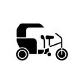 Tricycle taxi black glyph icon