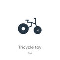 Tricycle toy icon vector. Trendy flat tricycle toy icon from toys collection isolated on white background. Vector illustration can Royalty Free Stock Photo